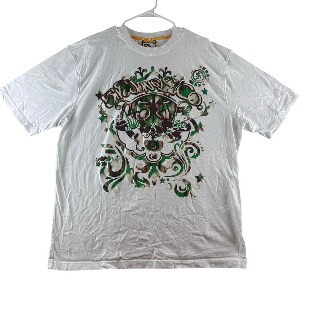 5ive Jungle Y2K Graphic Tee Crew Neck Men's 2XL Cotton Jessie Pinkman White READ